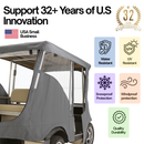 2+2 Passenger 3 Sided Driveable Golf Cart Enclosure for Short Roof 58"L Open Front - Grey