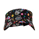 Taboo Fashions: Ladies Lightweight Adjustable Sun Visor - Sugar Skulls