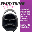 Taboo Fashions: Women's Lightweight 4-Way Golf Bag Stand Bag - Resort Collection - Black Tie Polka Dots