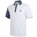 Tattoo Golf: VIP Cool-Stretch Men's Golf Shirt - White/Ocean Blue