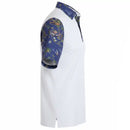 Tattoo Golf: VIP Cool-Stretch Men's Golf Shirt - White/Ocean Blue