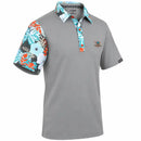 Tattoo Golf: Men's Aloha VIP Cool-Stretch Golf Shirt - Grey/Teal