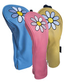 White Daisy Headcover Set: Driver, Fairway & Hybrid by ReadyGOLF