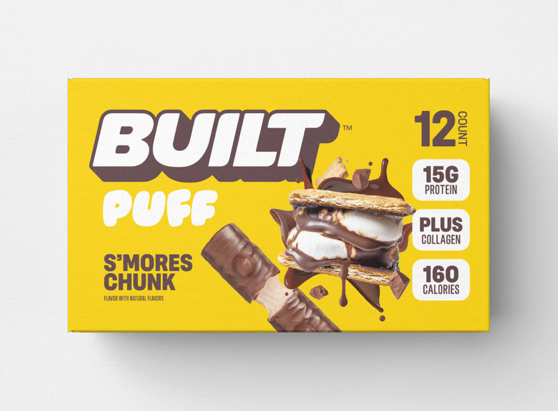 S'mores Chunk Puff Protein Bars (Box of 12) by Built