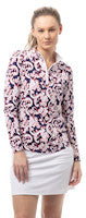 SanSoleil: Ladies Soltek Lux Long Sleeve Print Mock - 900621