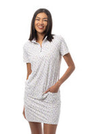 SanSoleil: Ladies Soltek Lux Short Sleeve Print Mock - 900628