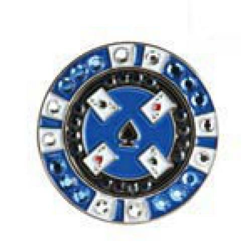 Bonjoc: Ball Marker & Hat Clip - Blue Poker Chip