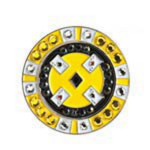 Bonjoc: Ball Marker & Hat Clip - Yellow Poker Chip