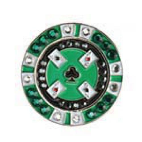 Bonjoc: Ball Marker & Hat Clip - Green Poker Chip