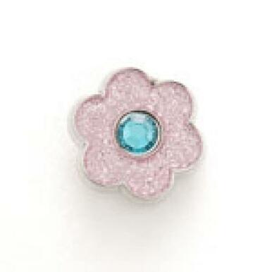 Bonjoc: Snap-On Glitter Ball Marker - Flower Pink with Blue Center