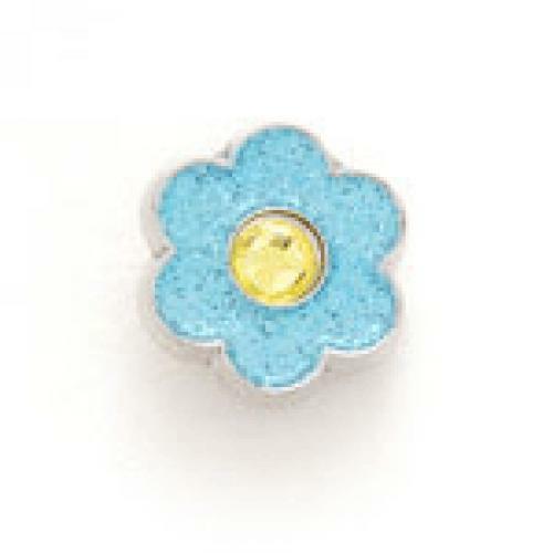 Bonjoc: Snap-On Glitter Ball Marker - Flower  Blue with Yellow Center