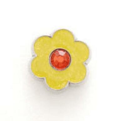 Bonjoc: Snap-On Glitter Ball Marker - Flower Yellow with Orange Center