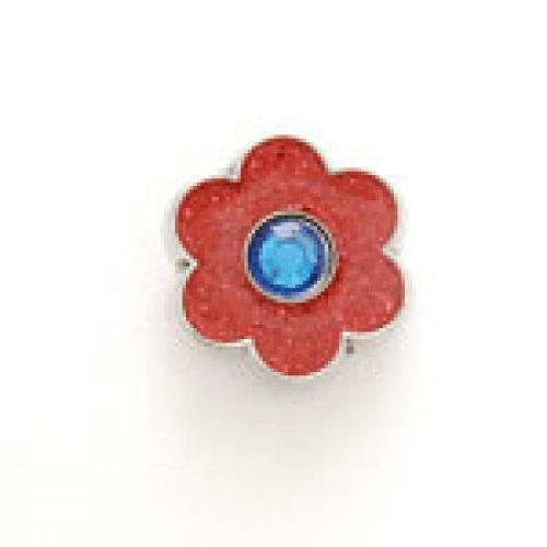 Bonjoc: Snap-On Glitter Ball Marker - Flower Red with Blue Center