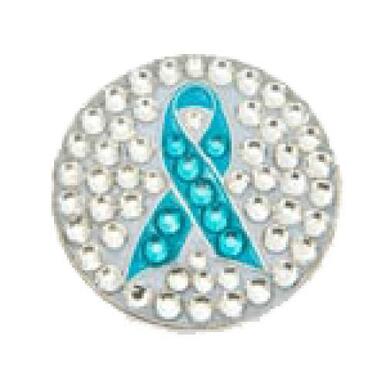 Bonjoc: Ball Marker & Hat Clip - Ovarian Cancer Blue Ribbon