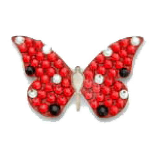 Bonjoc: Ball Marker & Hat Clip - Red Butterfly