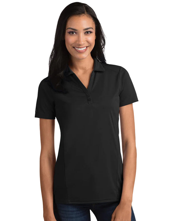 Antigua: Women's Essentials Short Sleeve Polo - Black Tribute 104198