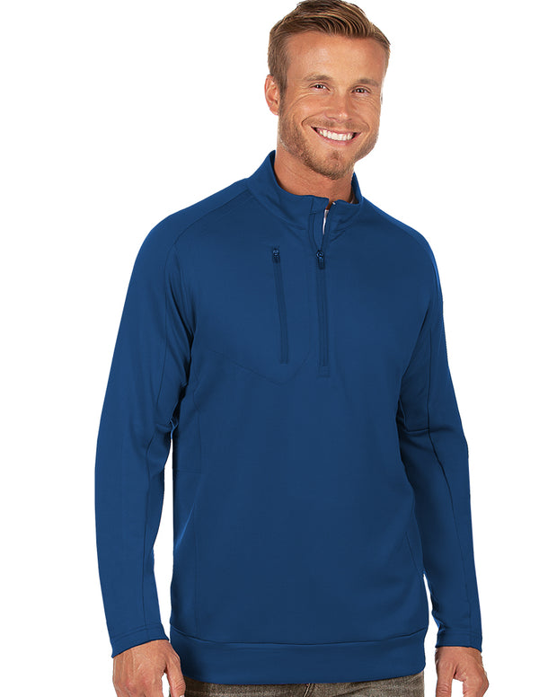 Men's Dark Royal Generation 104366 Zip Long Sleeve Pullover by Antigua