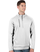 Antigua: Men's Generation 104366 1/2 Zip Long Sleeve Pullover - 224 White/Silver Clothing