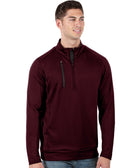 Antigua: Men's Generation 104366 1/2 Zip Long Sleeve Pullover - 66E Maroon/Carbon Clothing