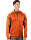 Antigua: Men's Generation 104366 1/2 Zip Long Sleeve Pullover - 69E Mango/Carbon Clothing