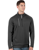 Antigua: Men's Generation 104366 1/2 Zip Long Sleeve Pullover - 749 Carbon/Silver Clothing