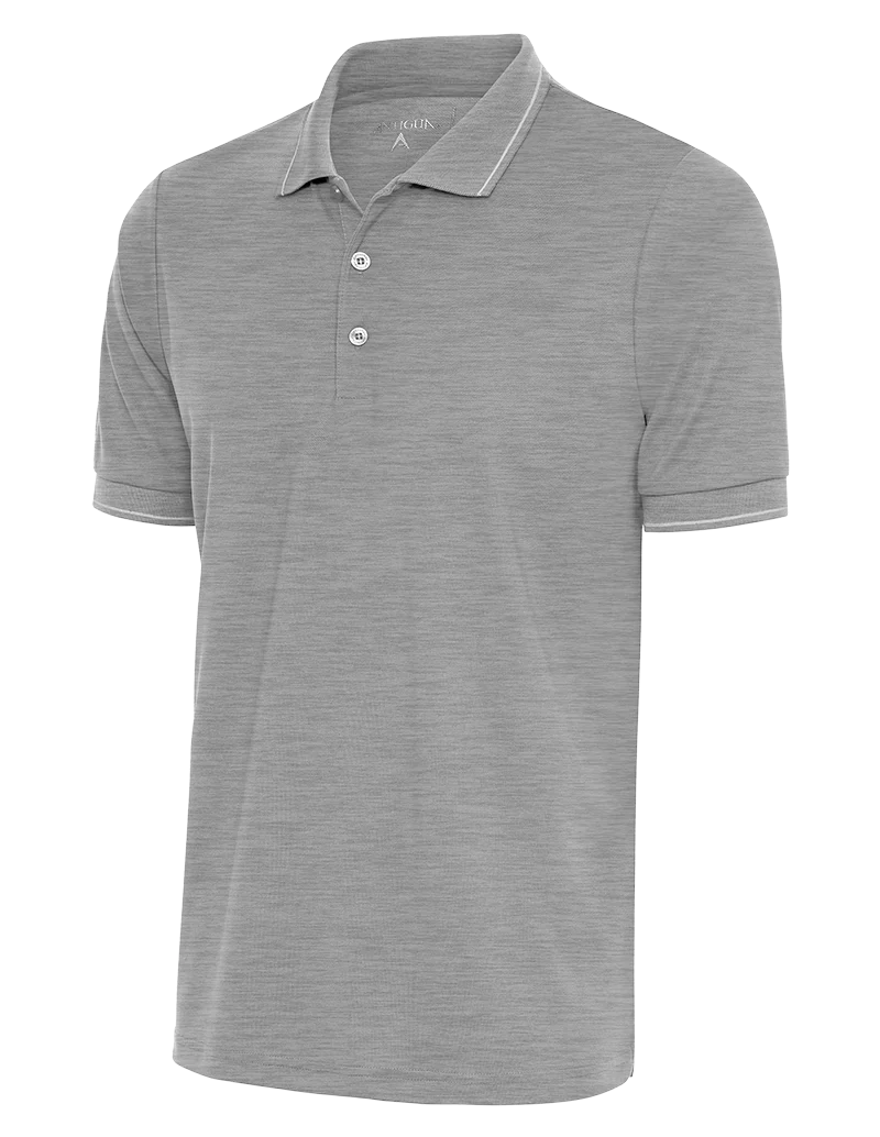 Antigua: Men's Essentials Polo - Grey Heather/White Affluent 104577