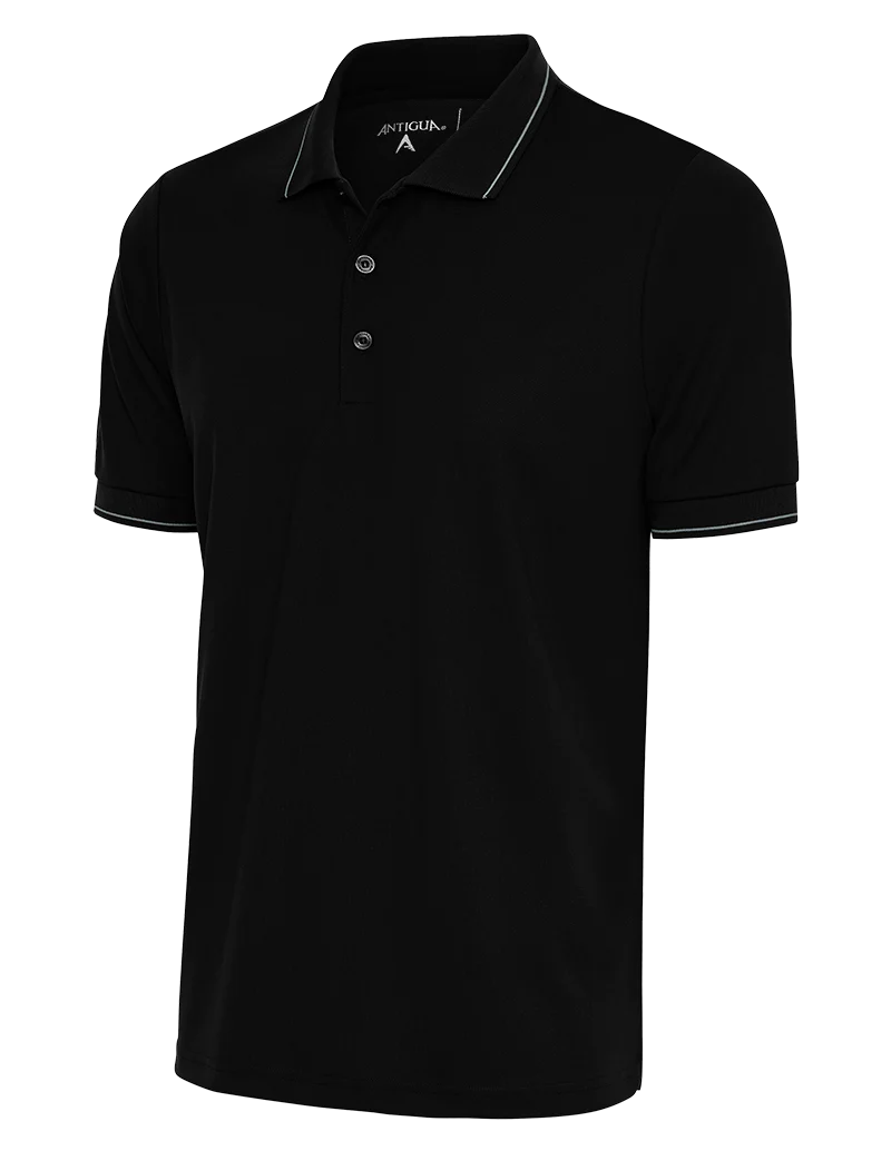 Antigua: Men's Essentials Polo - Black/Silver Affluent 104577