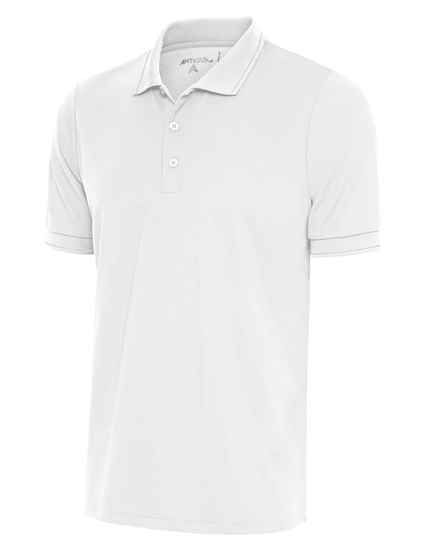 Antigua: Men's Essentials Polo - White/Silver Affluent 104577