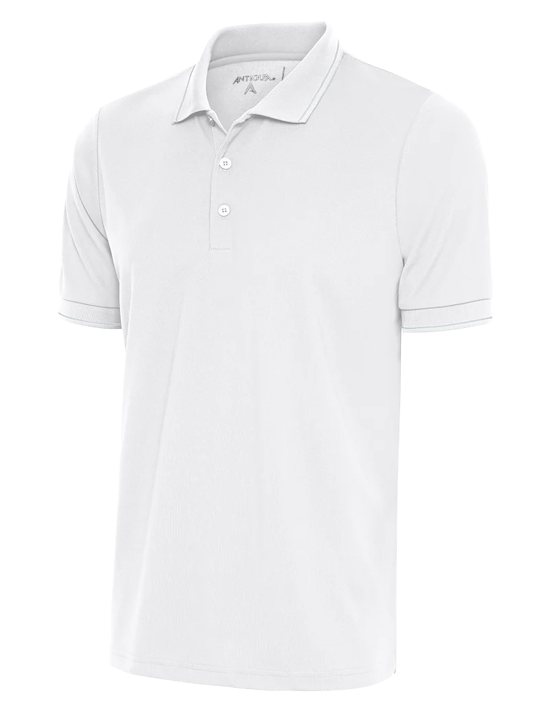 Antigua: Men's Essentials Polo - White/Silver Affluent 104577