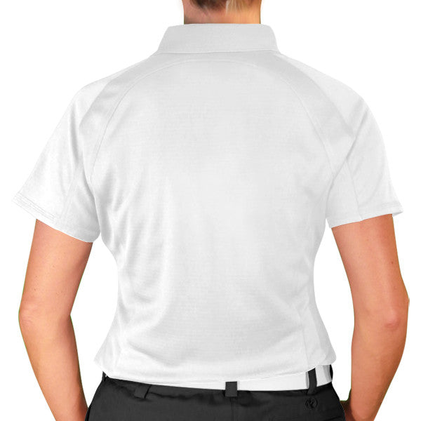Golf Knickers: Ladies Argyle Paradise Golf Shirt - Black/Royal/Yellow