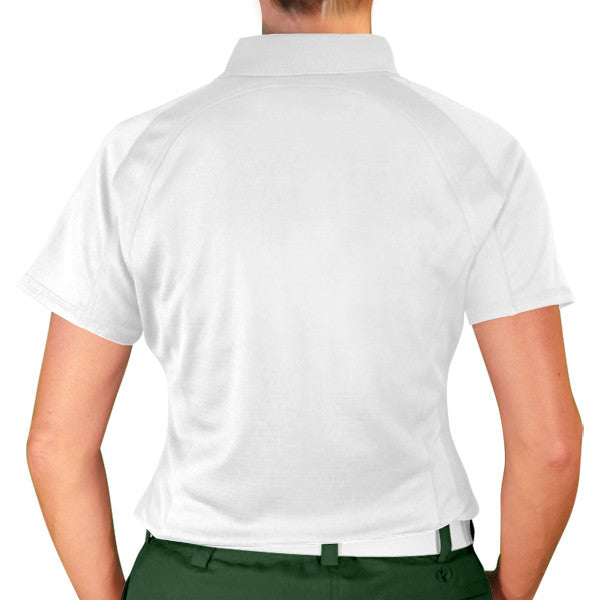 Golf Knickers: Ladies Argyle Paradise Golf Shirt - Dark Green/Yellow