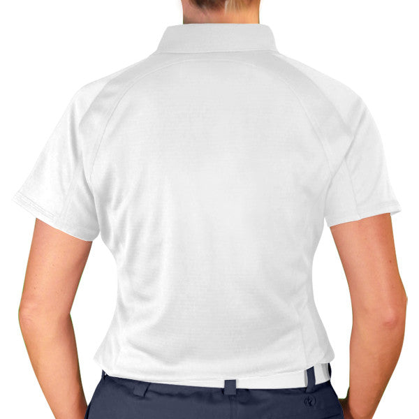 Golf Knickers: Ladies Argyle Paradise Golf Shirt - Navy/White/Gold
