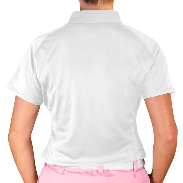 Golf Knickers: Ladies Argyle Paradise Golf Shirt - Pink/White