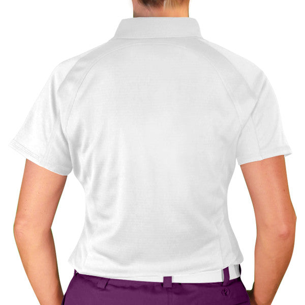 Golf Knickers: Ladies Argyle Paradise Golf Shirt - Purple/Orange/White