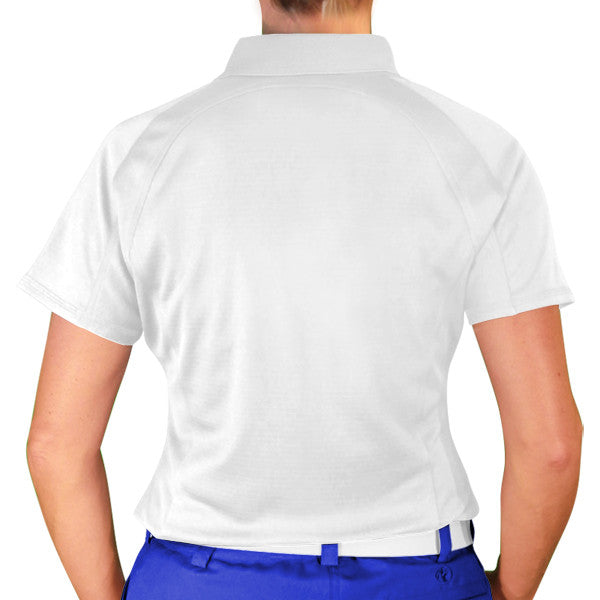 Golf Knickers: Ladies Argyle Paradise Golf Shirt - Royal/Red/White