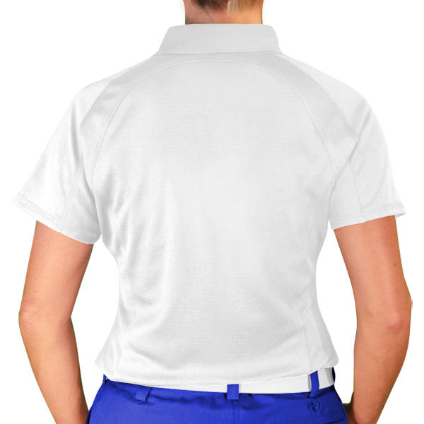 Golf Knickers: Ladies Argyle Paradise Golf Shirt - Royal/Yellow