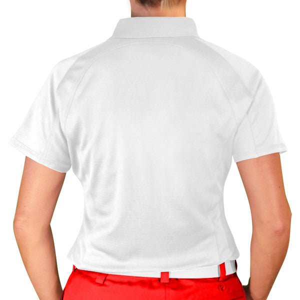 Golf Knickers: Ladies Argyle Paradise Golf Shirt - Red/Yellow