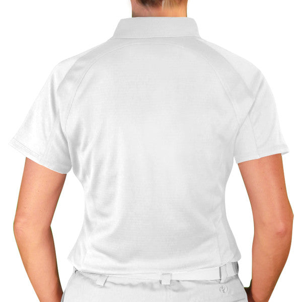 Golf Knickers: Ladies Argyle Paradise Golf Shirt - Gold/White