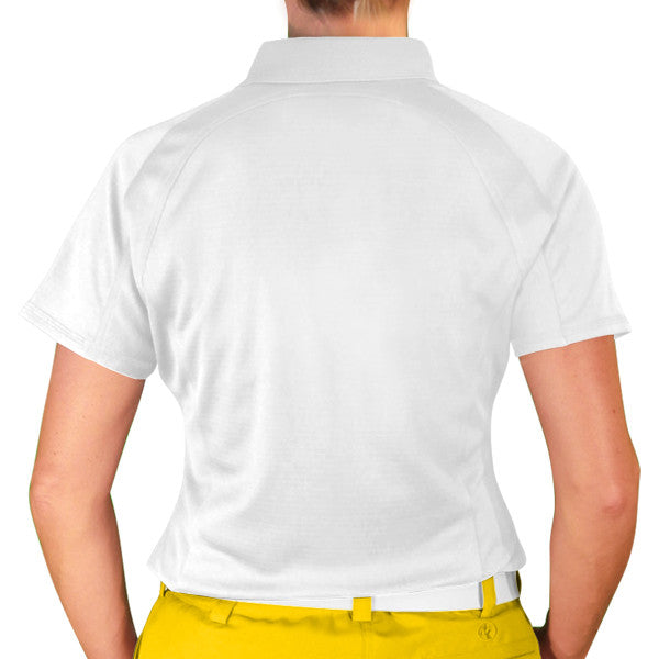 Golf Knickers: Ladies Argyle Paradise Golf Shirt - Yellow/Maroon/White