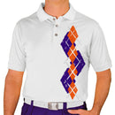 Golf Knickers: Men's Argyle Paradise Golf Shirt - Purple/Orange Clothing