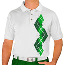 Golf Knickers: Men's Argyle Paradise Golf Shirt - Dark Green/Lime Clothing