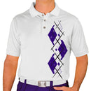 Golf Knickers: Men's Argyle Paradise Golf Shirt - Purple/White Clothing