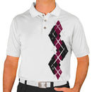 Golf Knickers: Men's Argyle Paradise Golf Shirt - Black/Maroon Clothing