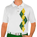 Golf Knickers: Men's Argyle Paradise Golf Shirt - Dark Green/Yellow Clothing