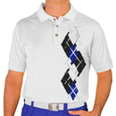 Golf Knickers: Men's Argyle Paradise Golf Shirt - Black/Royal/White Clothing