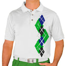 Golf Knickers: Men's Argyle Paradise Golf Shirt - Lime/Black/Royal Clothing