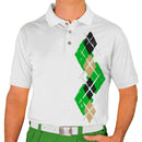Golf Knickers: Men's Argyle Paradise Golf Shirt - Lime/Khaki/Black Clothing