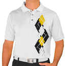 Golf Knickers: Men's Argyle Paradise Golf Shirt - Black/Yellow/White Clothing