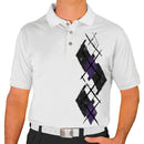 Golf Knickers: Men's Argyle Paradise Golf Shirt - Black/Purple/White Clothing