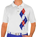 Golf Knickers: Men's Argyle Paradise Golf Shirt - Royal/Red/White Clothing